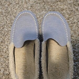 Rothy's Blue and Cream Loafers